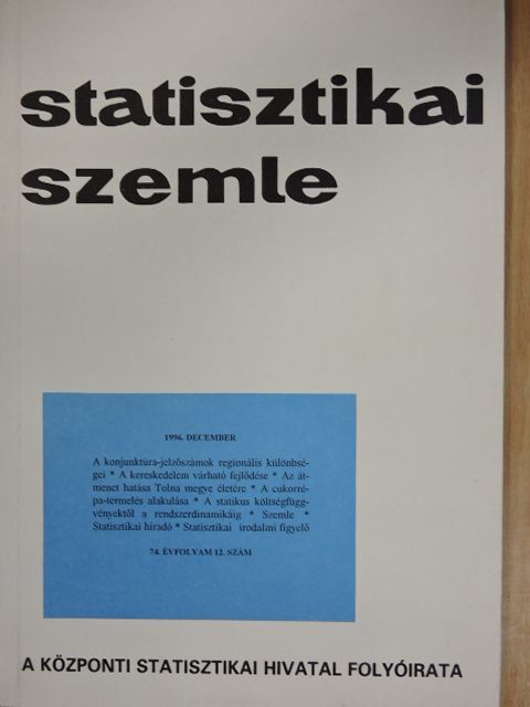 Dalén J. - Statisztikai Szemle 1996. december [antikvár]