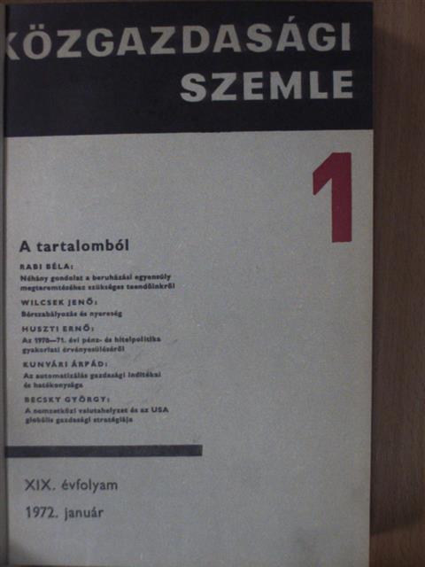 Bakó Ede - Közgazdasági Szemle 1972. január-június (fél évfolyam) [antikvár]