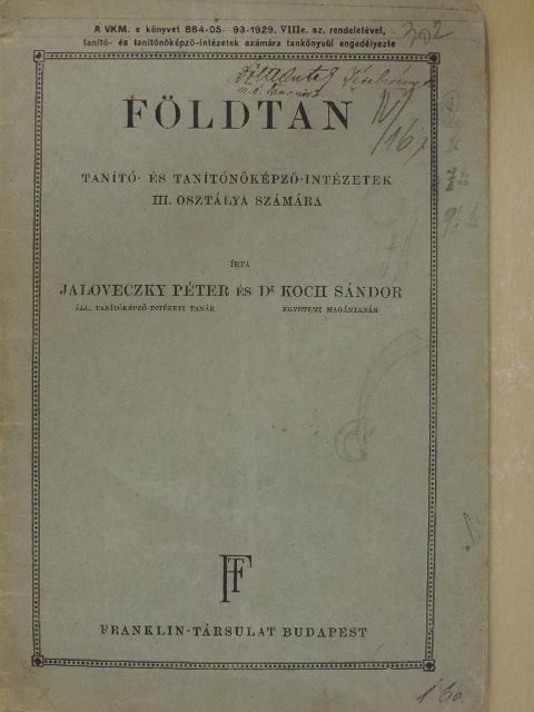 Dr. Koch Sándor - Földtan [antikvár]