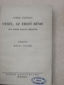 Svend Fleuron - Strix, az erdő réme [antikvár]