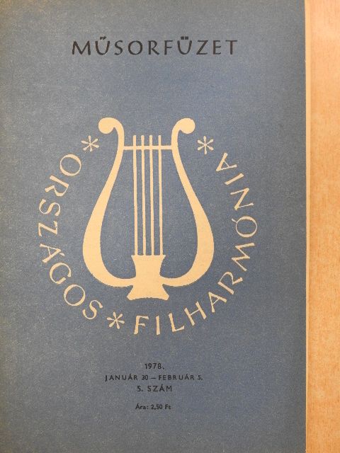 Barna István - Országos Filharmónia Műsorfüzet 1978/5. [antikvár]