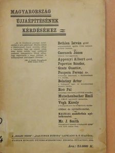 Belatiny Artur - Magyarország újjáépítésének kérdéséhez [antikvár]
