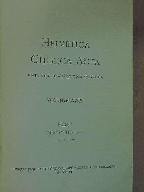 D. A. Prins - Helvetica Chimica Acta 1946. I/1-5. [antikvár]