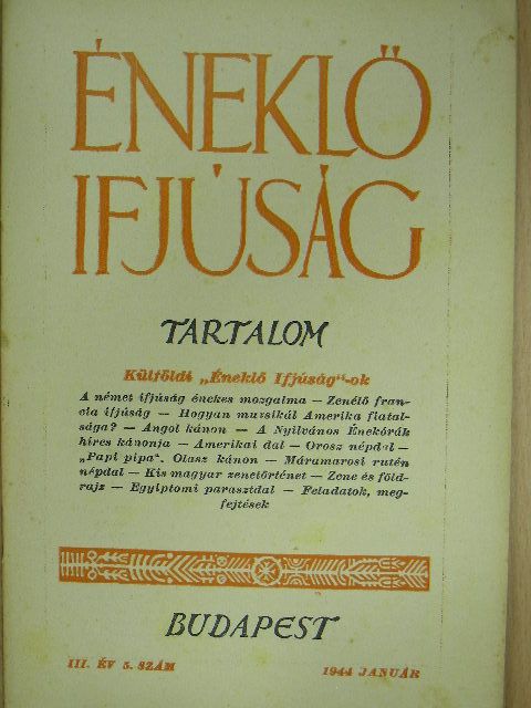 Éneklő Ifjúság 1944. január [antikvár]