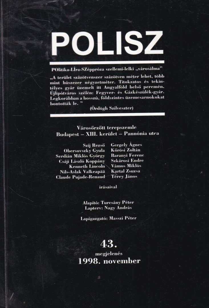 SZONDI GYÖRGY - Polisz 1998. november [antikvár]