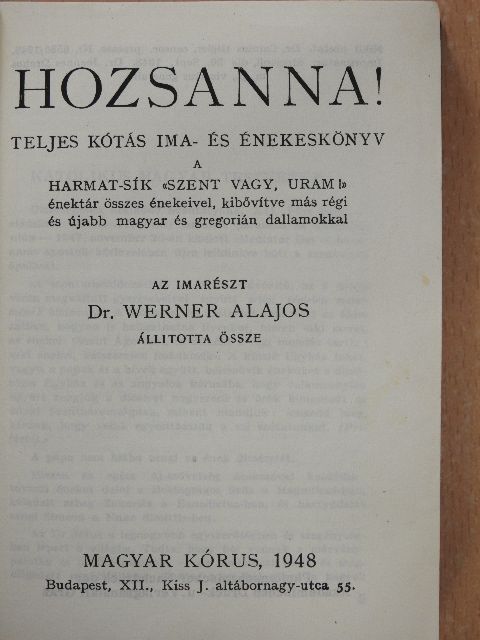 Hozsanna! [antikvár]