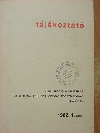 Bernáth József - Tájékoztató 1982/1. [antikvár]