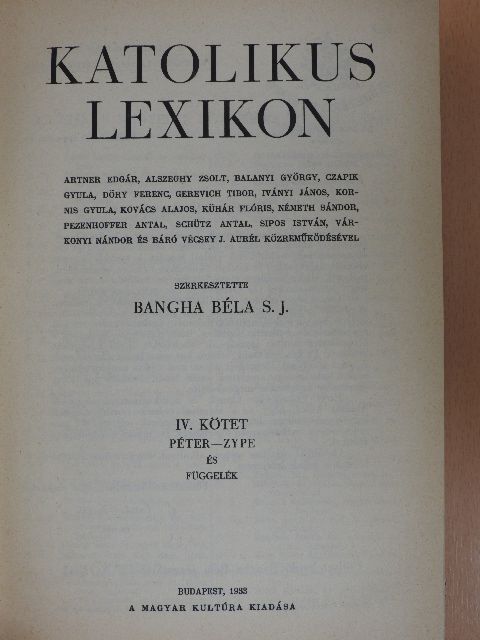 Katolikus lexikon IV. (töredék) [antikvár]