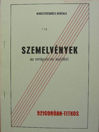 Szemelvények az emigrációs sajtóból 1989. január 20. [antikvár]