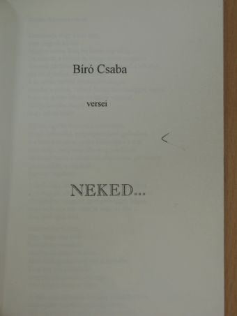 Bíró Csaba - Neked... [antikvár]