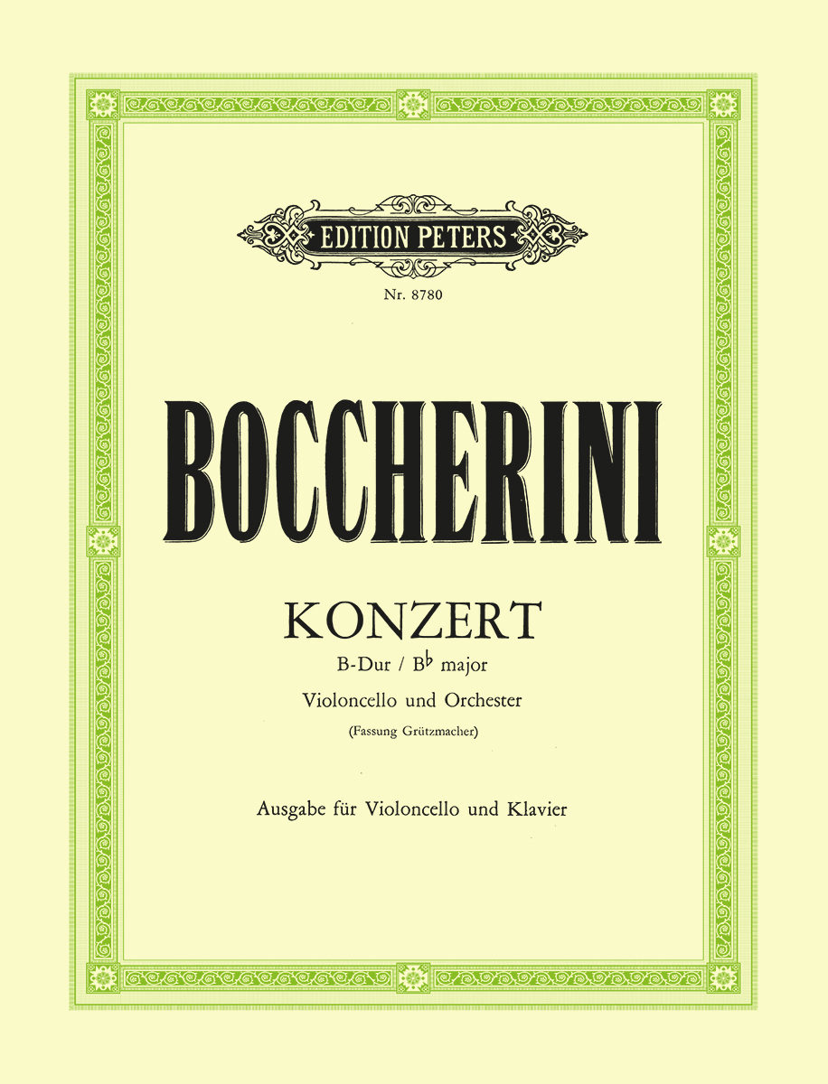 BOCCHERINI - KONZERT B-DUR VIOLONCELLO UND ORCHESTER (GRÜTZMACHER) AUSG. FÜR VIOLONCELLO UND KLAVIER + CD