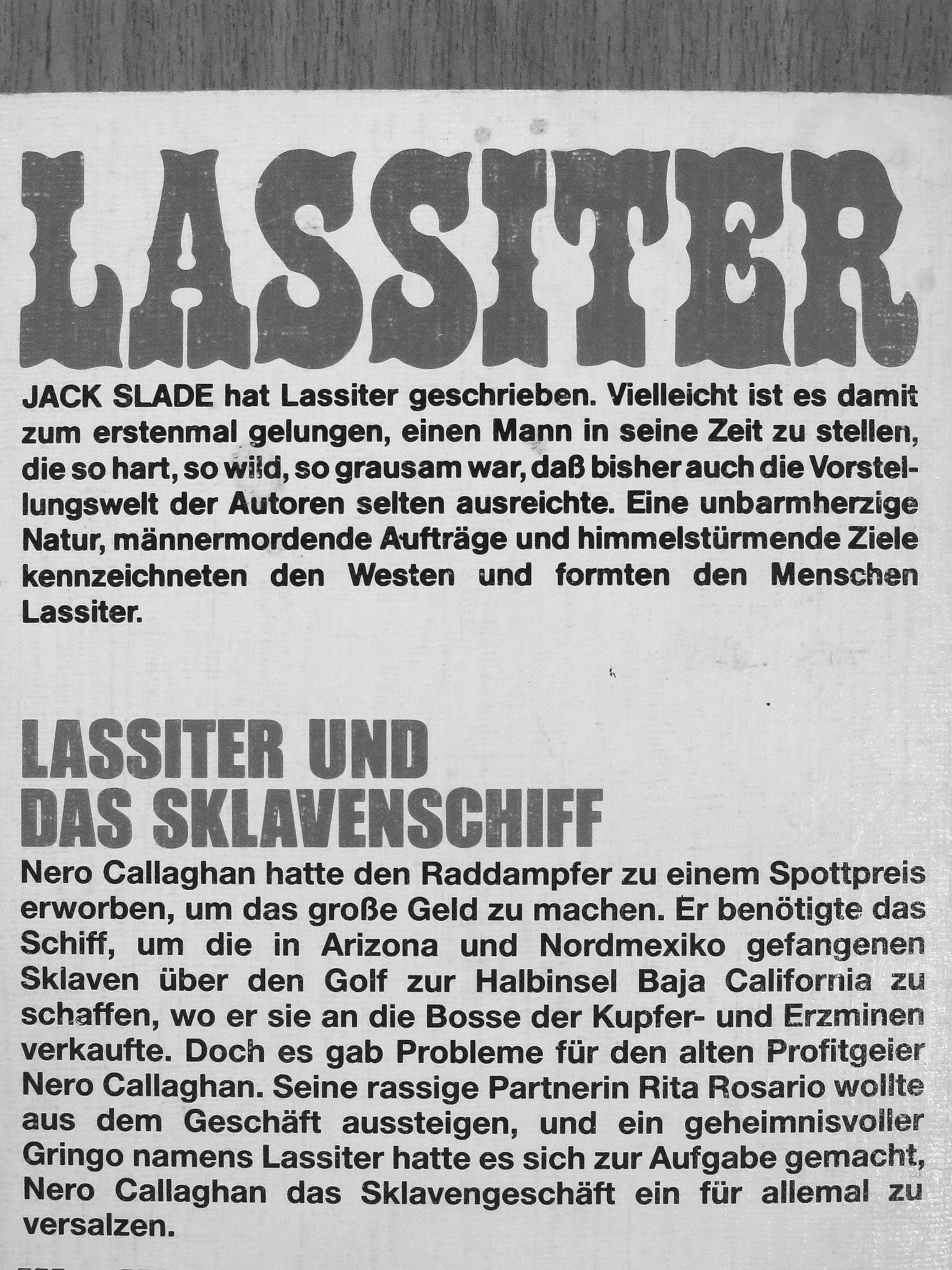 Jack Slade - Lassiter und das Sklavenschiff [antikvár]