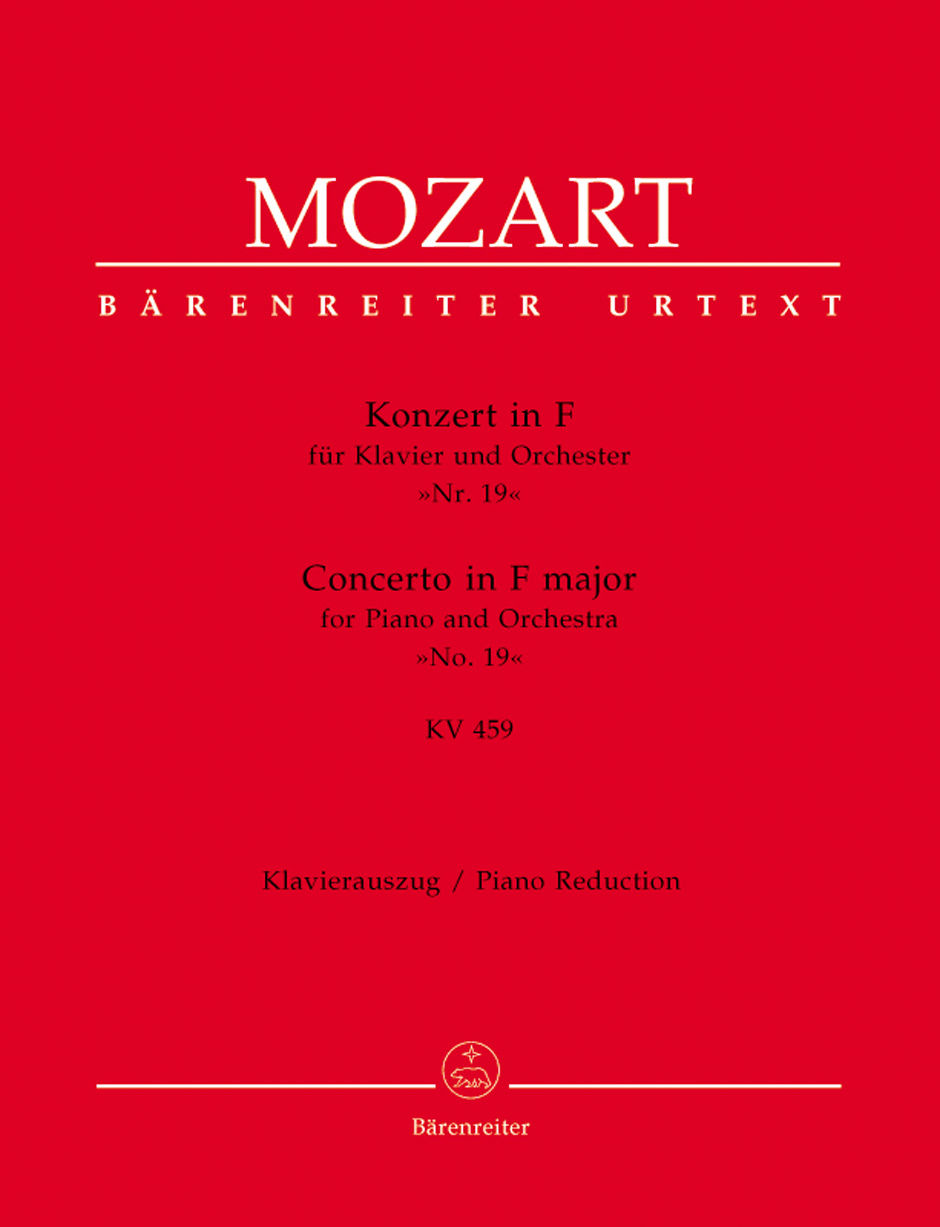 MOZART, W,A, - KONZERT IN F FÜR KLAVIER UND ORCHESTER NR.19 KV 459 KLAVIERAUSZUG URTEXT (DOUGLAS WOODFULL-HARRIS)