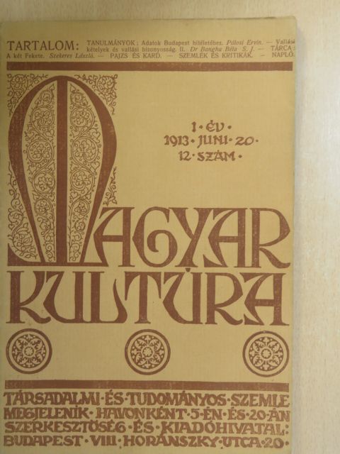 Dr. Bangha Béla S. J. - Magyar Kultúra 1913. június 20. [antikvár]