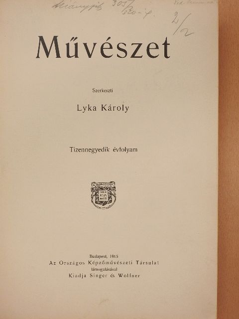 Dömötör István - Művészet 1915. (rossz állapotú) [antikvár]