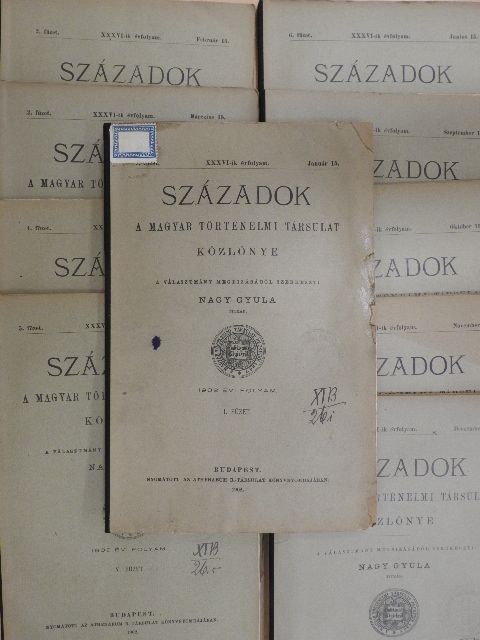 Áldásy Antal - Századok 1902/1-10. [antikvár]