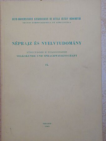 Bodnár Ferenc - Néprajz és nyelvtudomány IX. [antikvár]