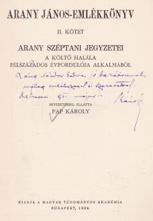 Arany János-Emlékkönyv II. (dedikált) [antikvár]