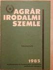Agrárirodalmi Szemle Tárgymutató 1985. [antikvár]