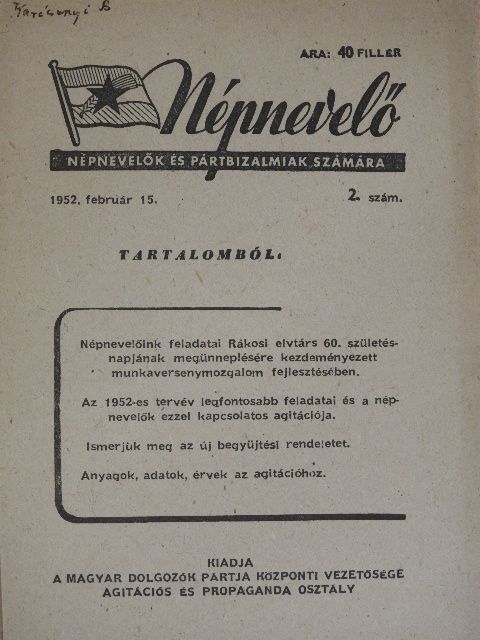 Népnevelő 1952. február 15. [antikvár]