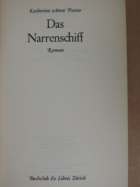Katherine Anne Porter - Das Narrenschiff [antikvár]