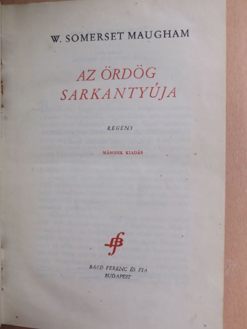 W. Somerset Maugham - Az ördög sarkantyúja [antikvár]
