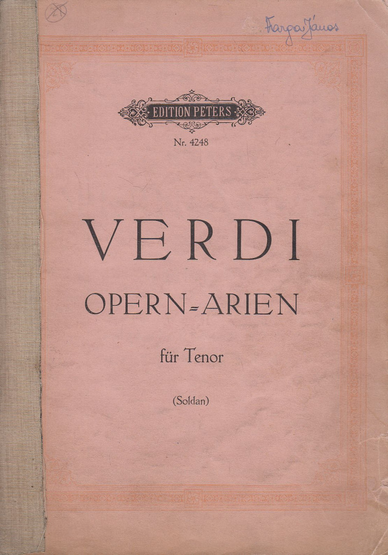 Giuseppe Verdi, Kurt Soldan - Verdi Opern-Arien für Tenor [antikvár]