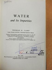 Thomas R. Camp - Water and Its Impurities [antikvár]