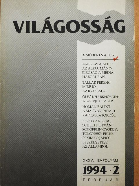 Andrew Arato - Világosság 1994. február [antikvár]