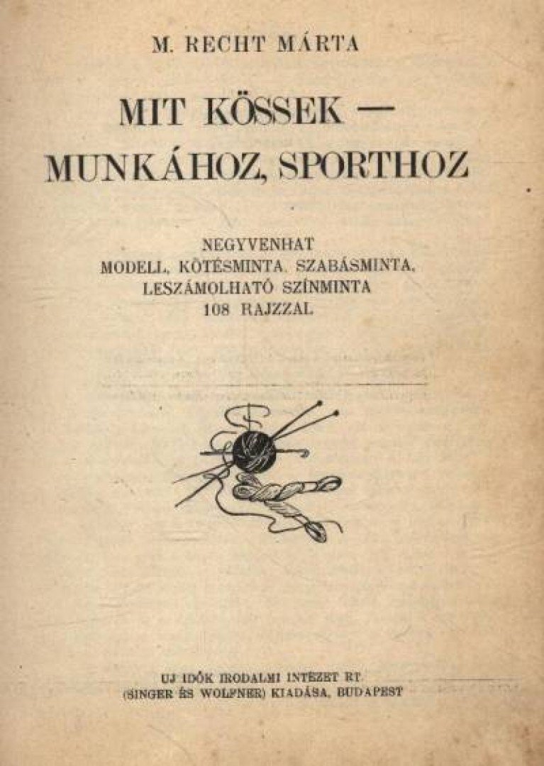 M. RECHT MÁRTA - Mit kössek - munkához, sporthoz? [antikvár]