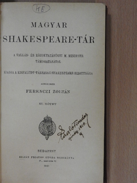 Czeke Marianne - Magyar Shakespeare-tár XI. [antikvár]