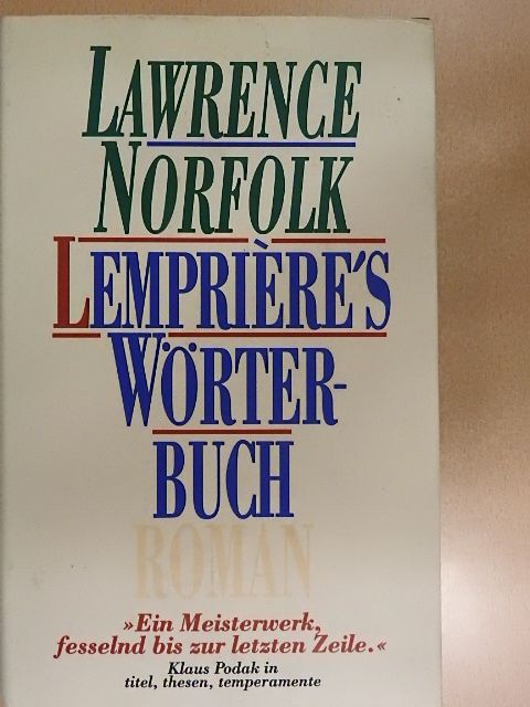 Lawrence Norfolk - Lempriére's Wörterbuch [antikvár]