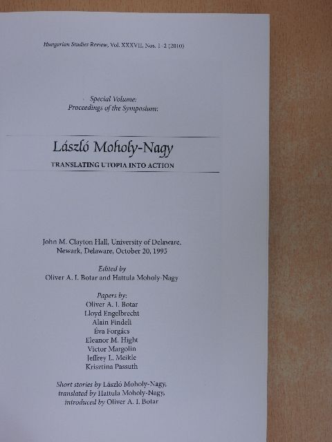 Alain Findeli - Hungarian Studies Review 2010 [antikvár]