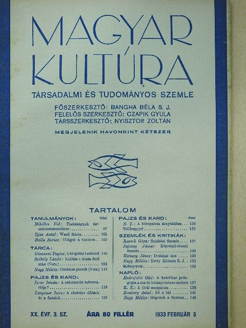 Balla Borisz - Magyar Kultúra 1933. február 5. [antikvár]