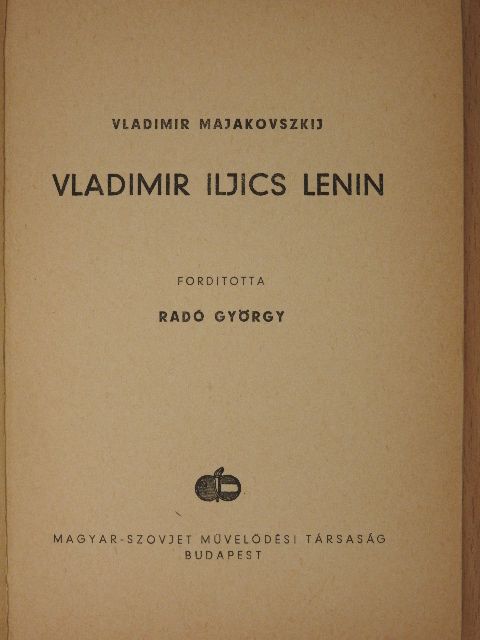 Vladimir Majakovszkij - Vladimir Iljics Lenin [antikvár]