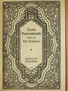 Karl Schönherr - Tiroler Bauernschwänke (gótbetűs) [antikvár]