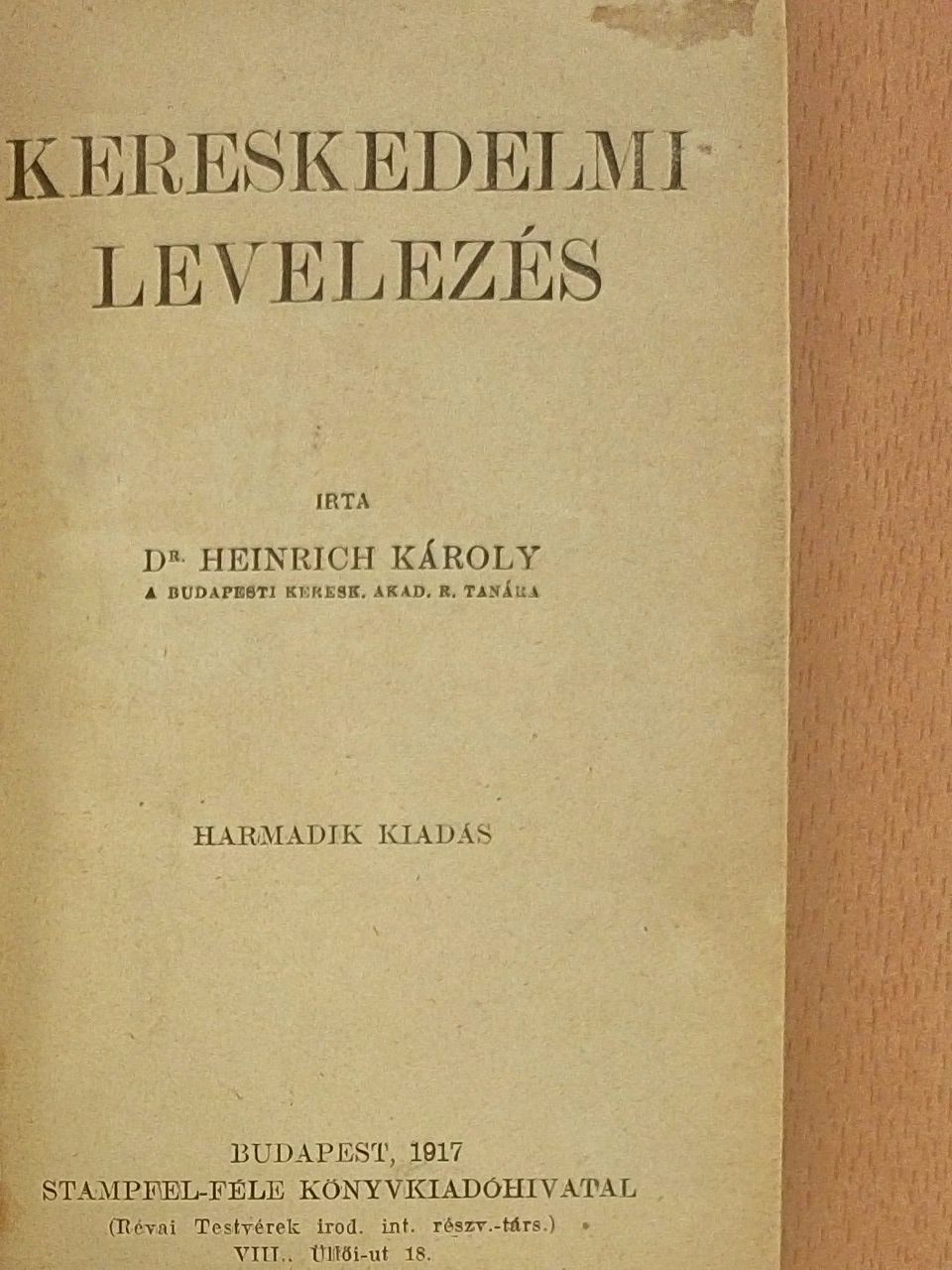 Dr. Heinrich Károly - Kereskedelmi levelezés/Könyvvitel [antikvár]