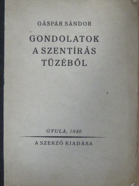 Gáspár Sándor - Gondolatok a Szentírás tüzéből [antikvár]