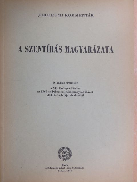 Czegle Imre - A szentírás magyarázata [antikvár]