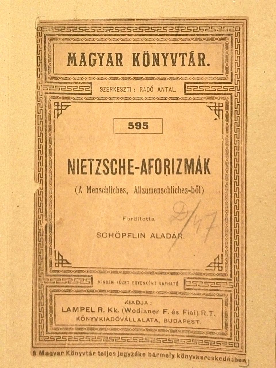 Nietzsche - Nietzsche-aforizmák [antikvár]