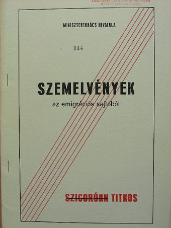 Szemelvények az emigrációs sajtóból 1989. április 7. [antikvár]