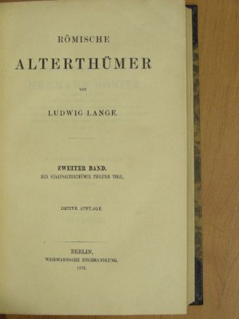 Ludwig Lange - Römische Alterthümer II. [antikvár]