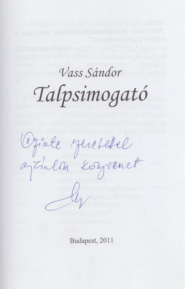 Vass Sándor - Talpsimogató (dedikált) [antikvár]