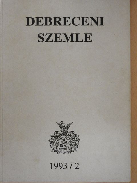 Beck Mihály - Debreceni Szemle 1993. december [antikvár]