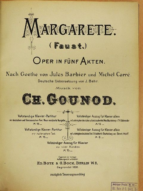 Ch. Gounod - Margarete (Faust) [antikvár]