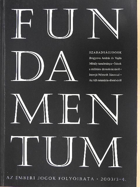 Bársony János - Fundamentum 2003/3-4. [antikvár]