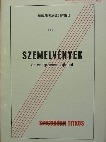 Szemelvények az emigrációs sajtóból 1989. március 24. [antikvár]