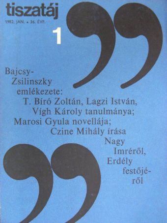 Aczél Géza - Tiszatáj 1982. január [antikvár]