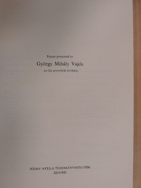 Béla Köpeczi - Essays presented to György Mihály Vajda on his seventieth birthday [antikvár]