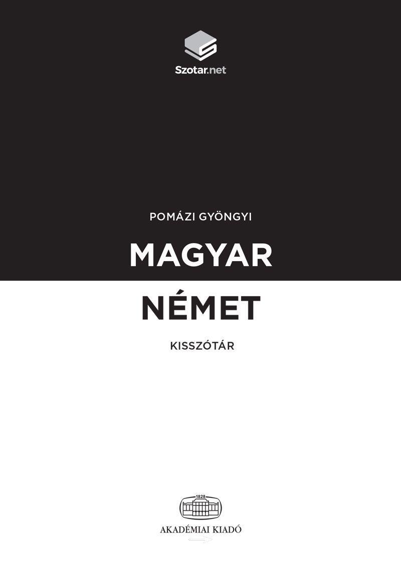 Pomázi Gyöngyi - Magyar-német kisszótár + online szótárcsomag